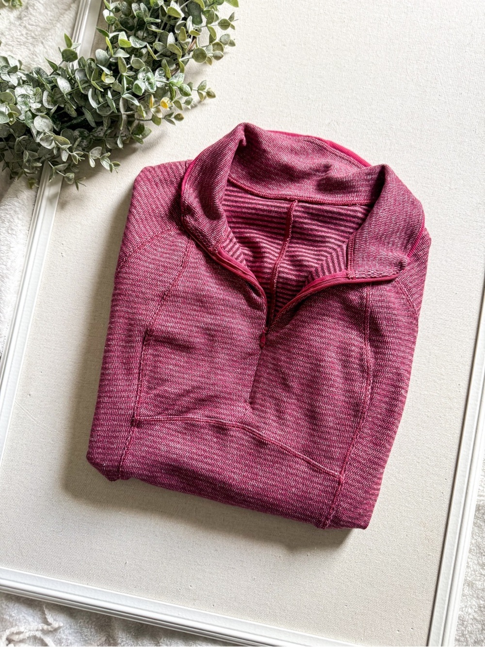 Lululemon Red Half Zip Pullover Thumbholes Athletic Top Size 6